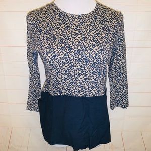 TRF Zara Animal Print Front Pocket Top 3/4 Sleeve